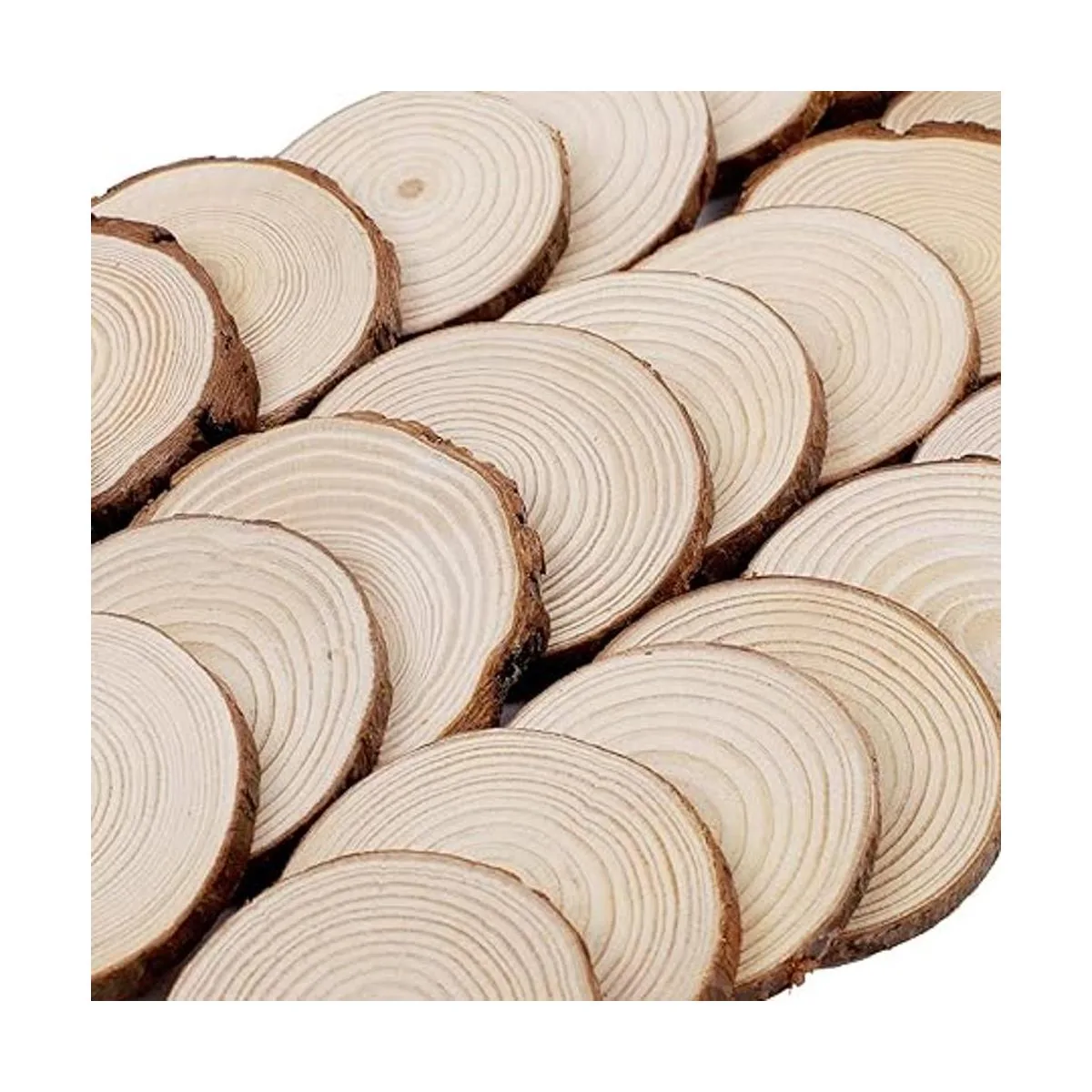 KINJOEK 36 piezas de rodajas de madera natural de 3.54_3