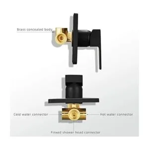 Heable Juego de grifo de ducha color negro mate sistema