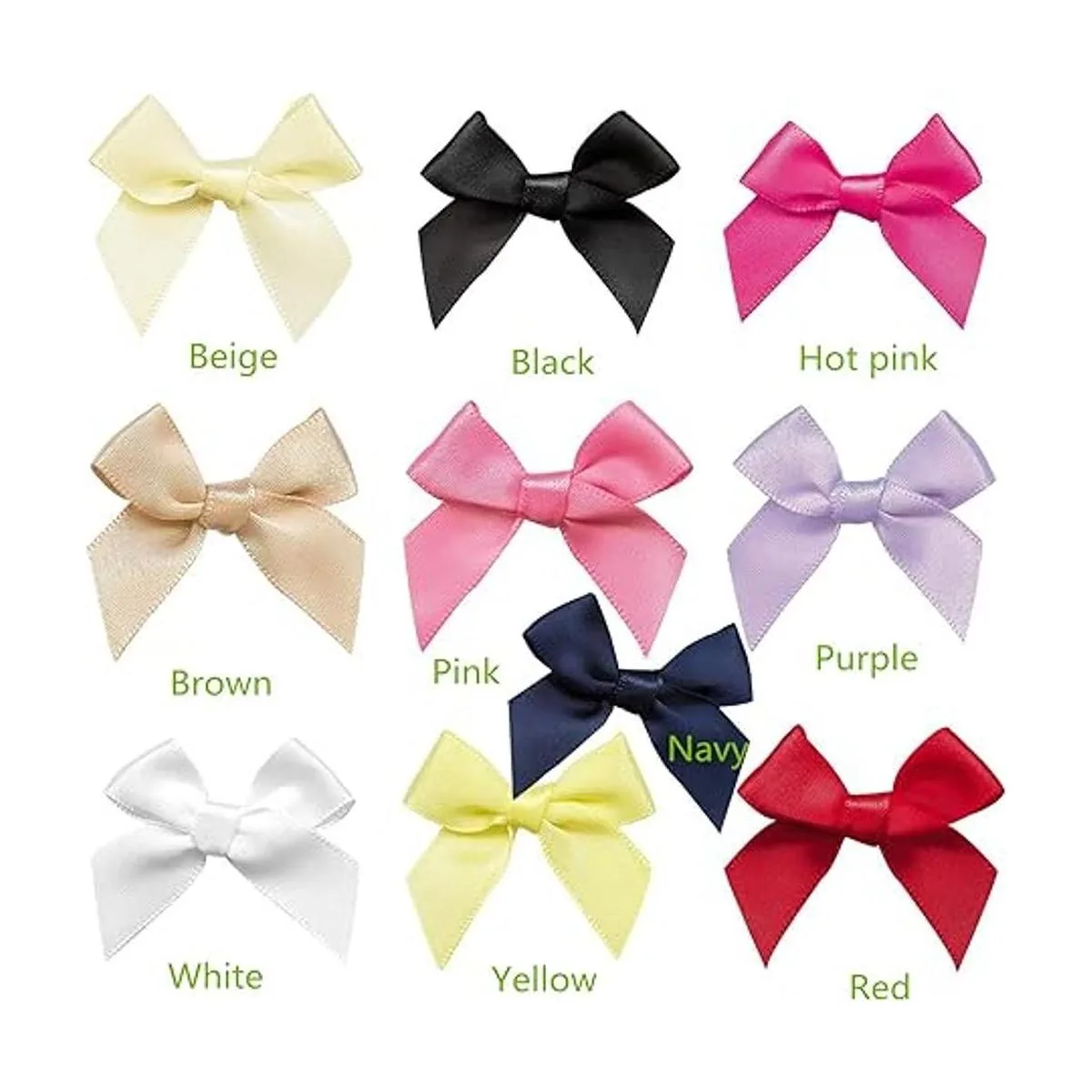 Mini lazos de cinta de satén de tela flores de 1.654 in x_4