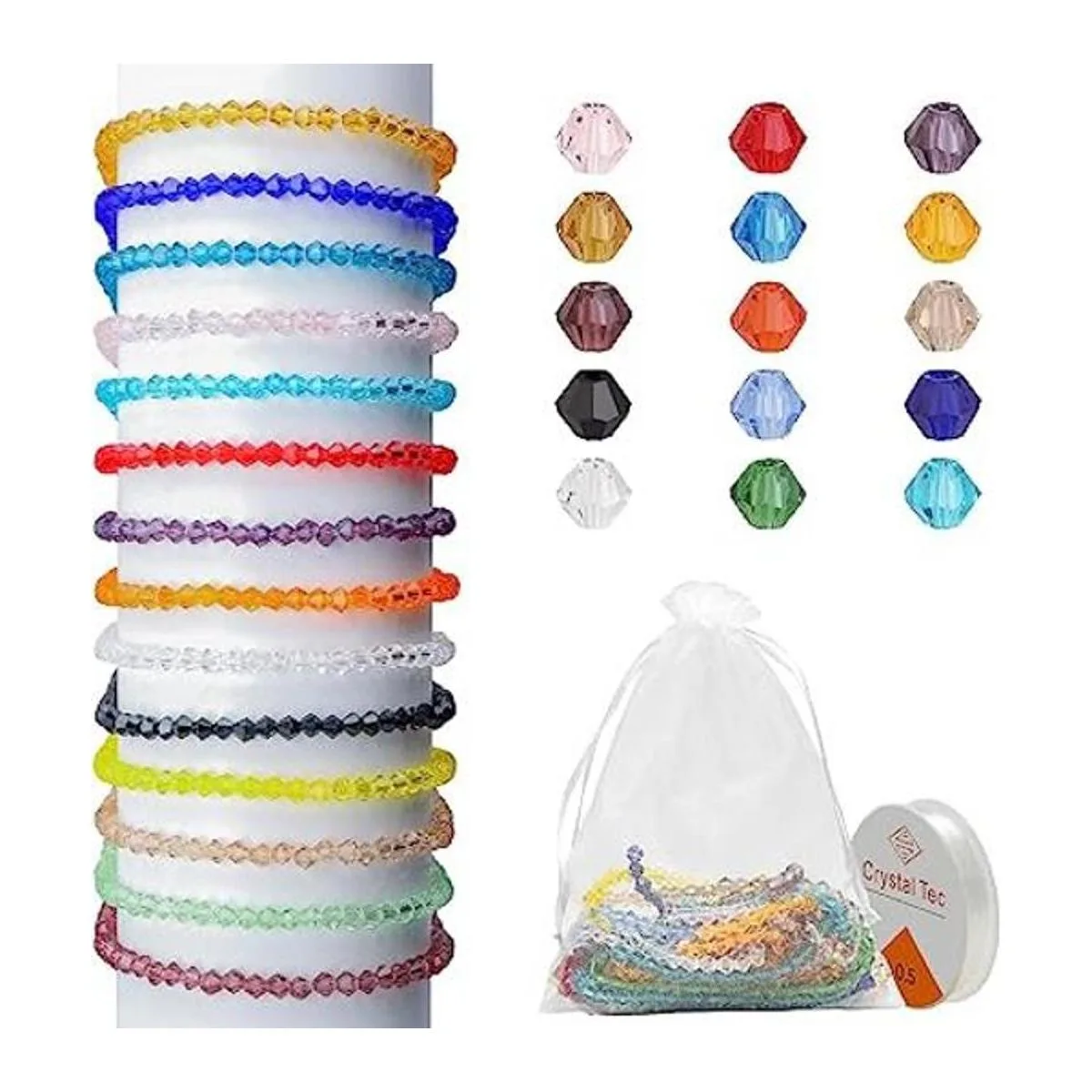 Cuentas para pulsera Cuentas de cristal bicono de 0.118