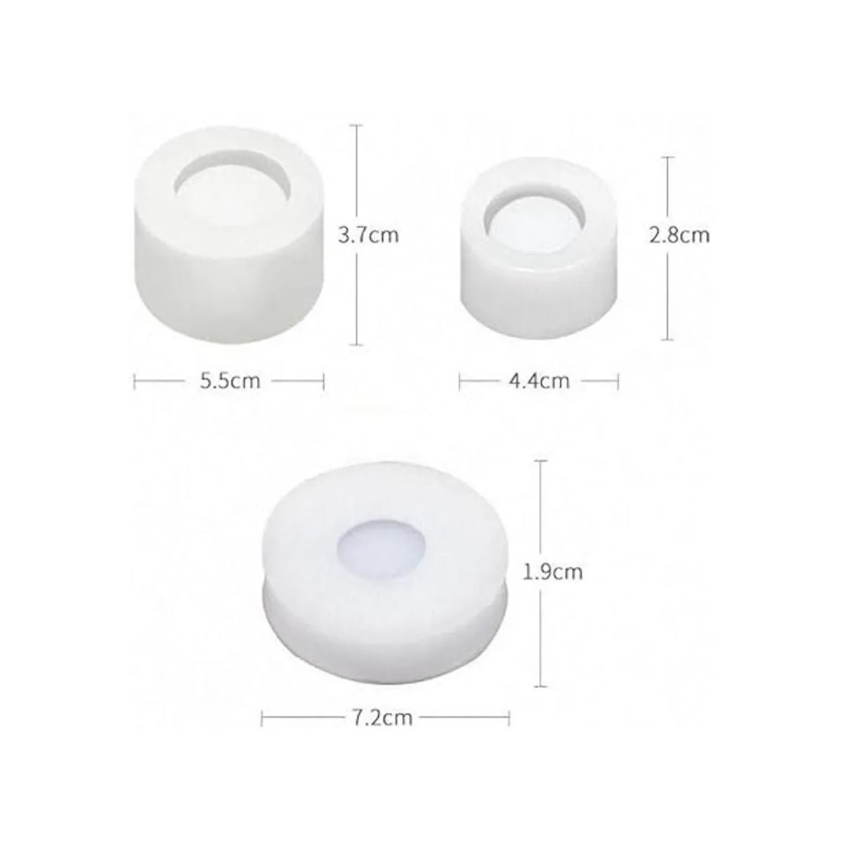 Juego de 3 moldes de resina de silicona de tamaño pequeño