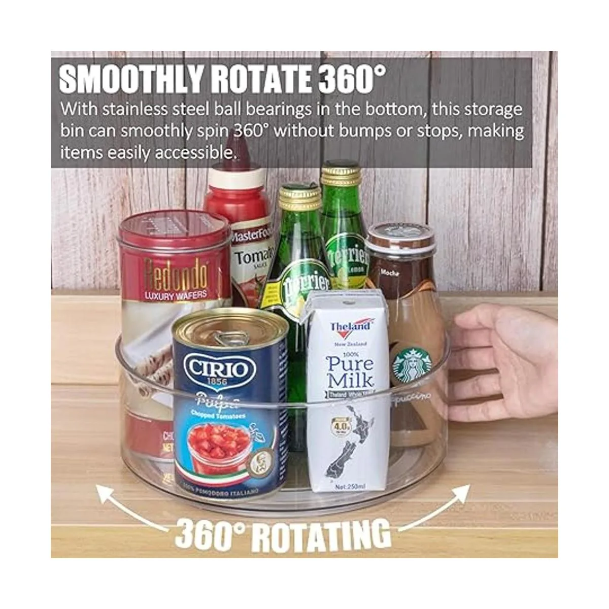 Lazy Susan 2 unidades redondas de plástico transparente