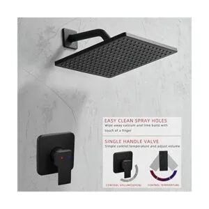 Heable Juego de grifo de ducha color negro mate sistema