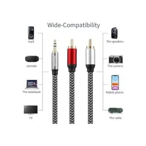 Nanxudyj Cable de audio RCA de 0.138 in a 2 RCA de 10_3