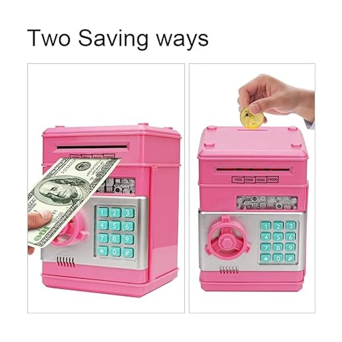 Adevena Alcancía electrónica mini cajero automático con_5