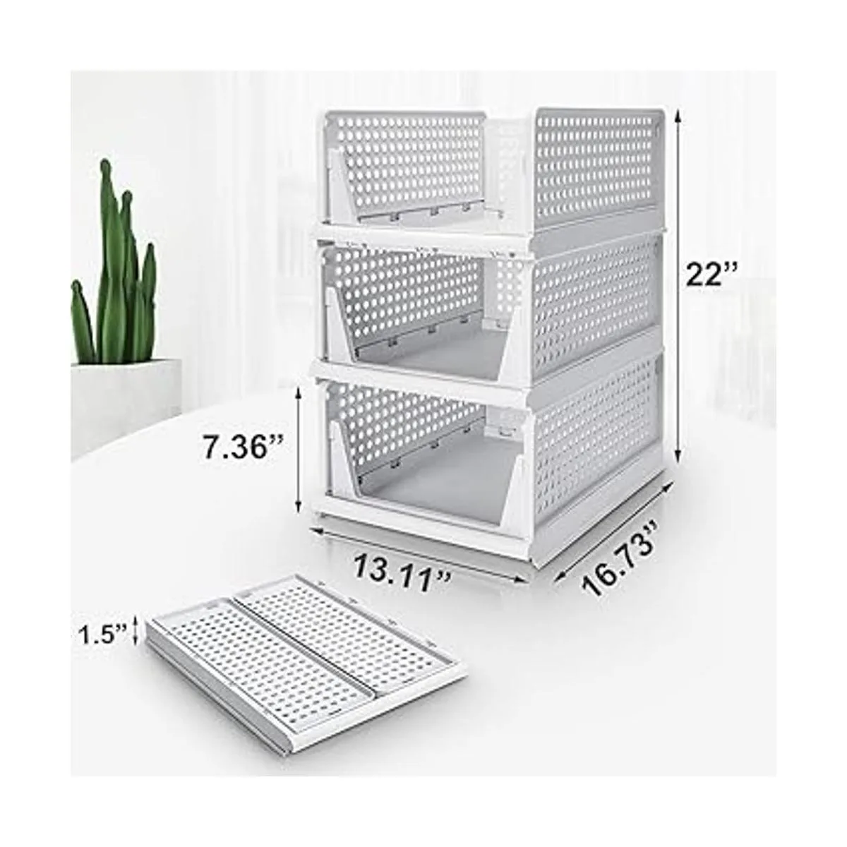 Homde Organizador de armario apilable paquete de 3_2