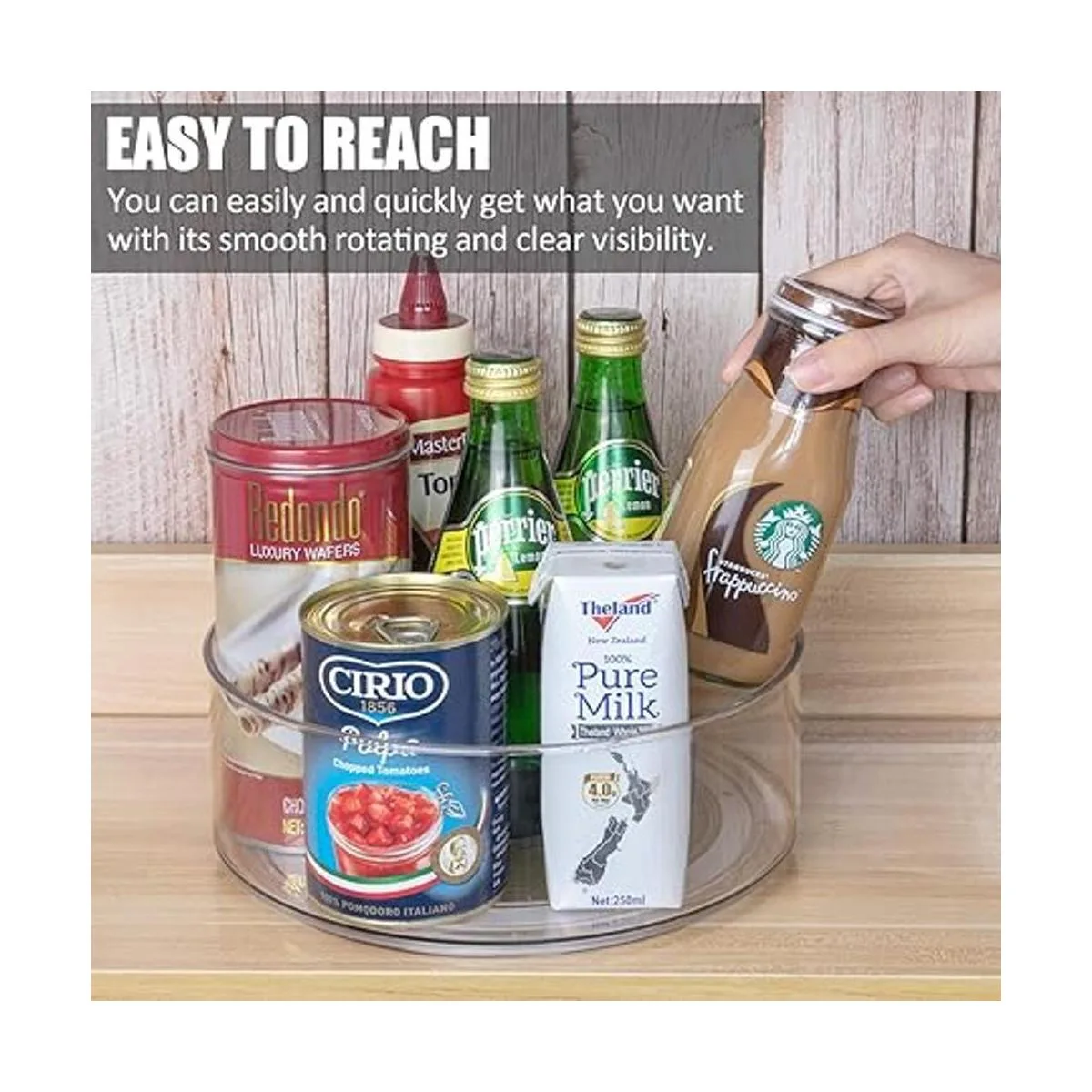 Lazy Susan 2 unidades redondas de plástico transparente