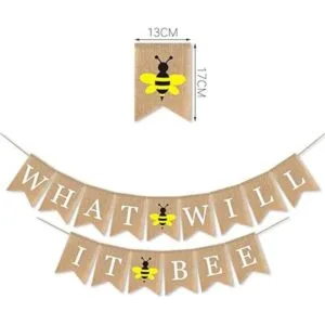Guirnalda de arpillera con diseño de abeja con texto en_4