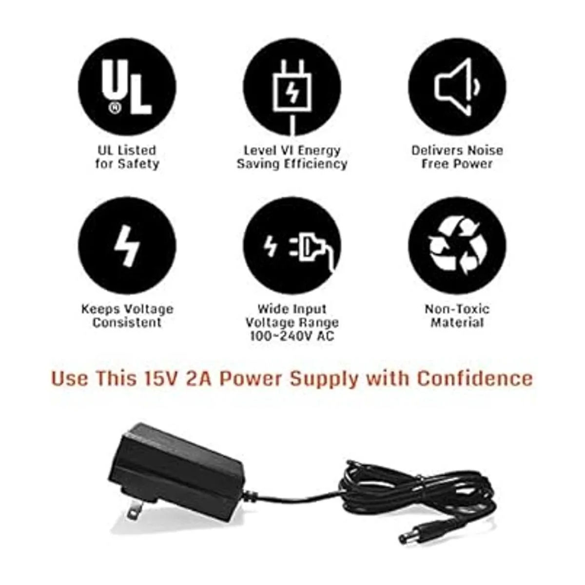 Fuente de alimentación de 15 V 2 A 100 240 V CA a 15 V_3
