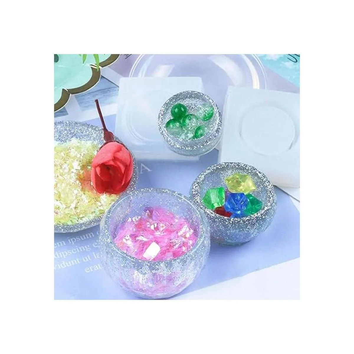 Juego de 3 moldes de resina de silicona de tamaño pequeño