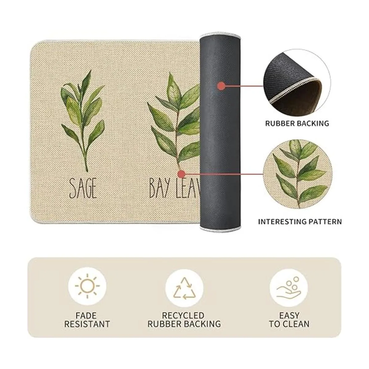 Artoid Mode Juego de 2 tapetes decorativos de cocina con_6