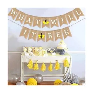 Guirnalda de arpillera con diseño de abeja con texto en_2