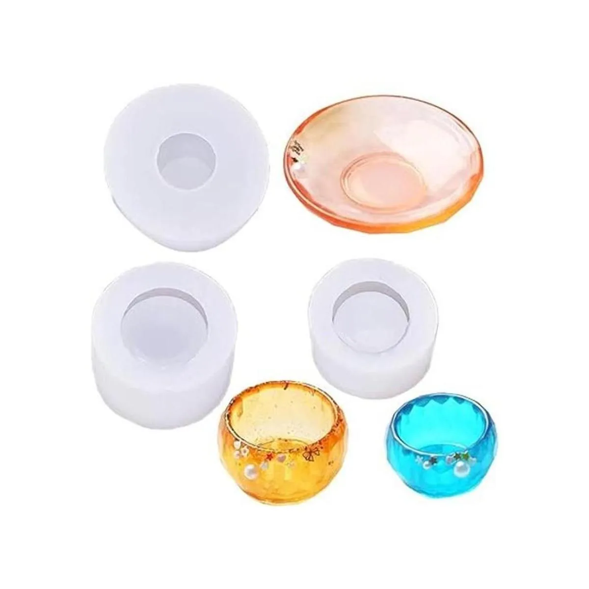 Juego de 3 moldes de resina de silicona de tamaño pequeño