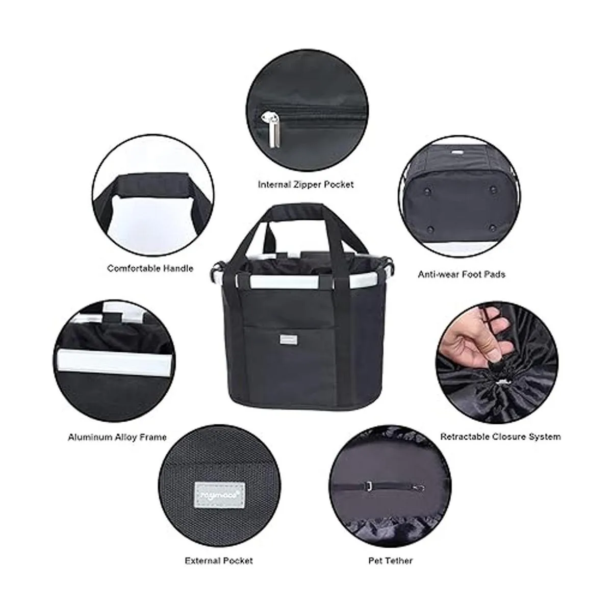 RAYMACE Cesta de bicicleta para perro cesta de manillar_3