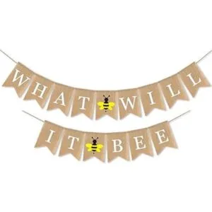 Guirnalda de arpillera con diseño de abeja con texto en_1