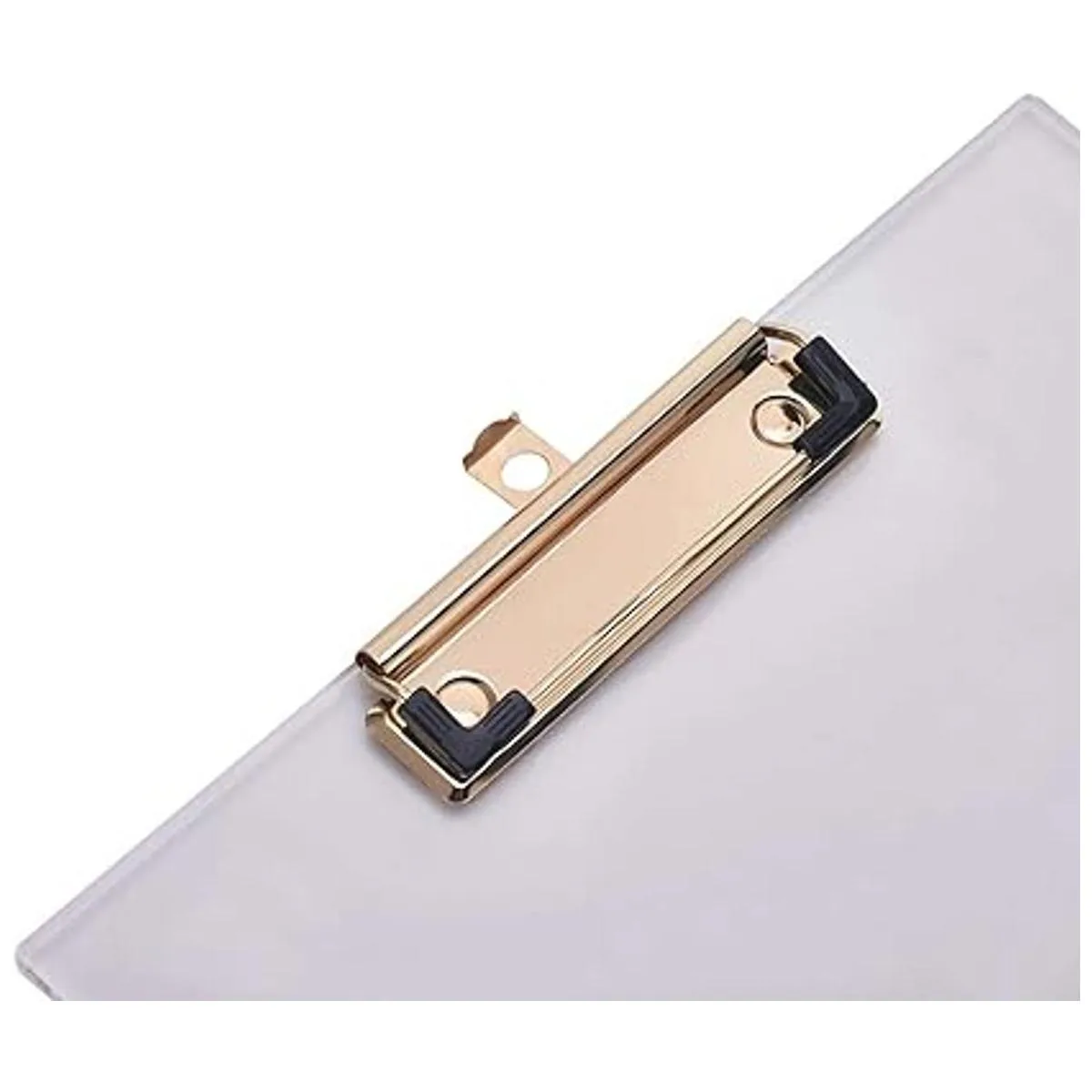 Portapapeles de acrílico transparente con clip dorado_6