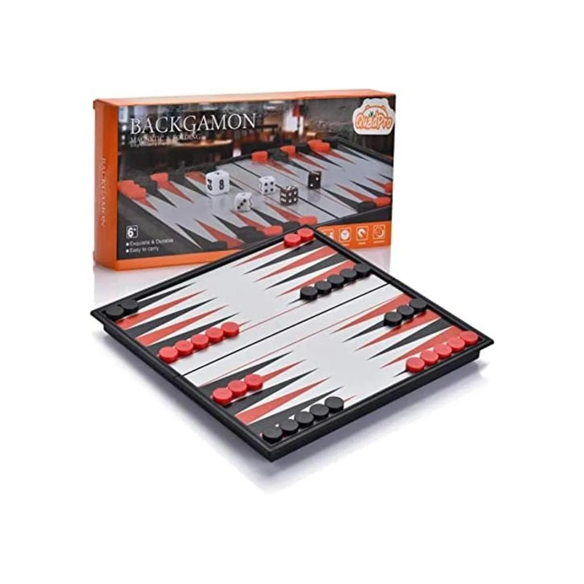 QuadPro juego de tablero magnético Backgammon con tablero_1