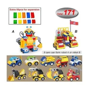 Juego de bloques de construcción de automóviles de juguete_2