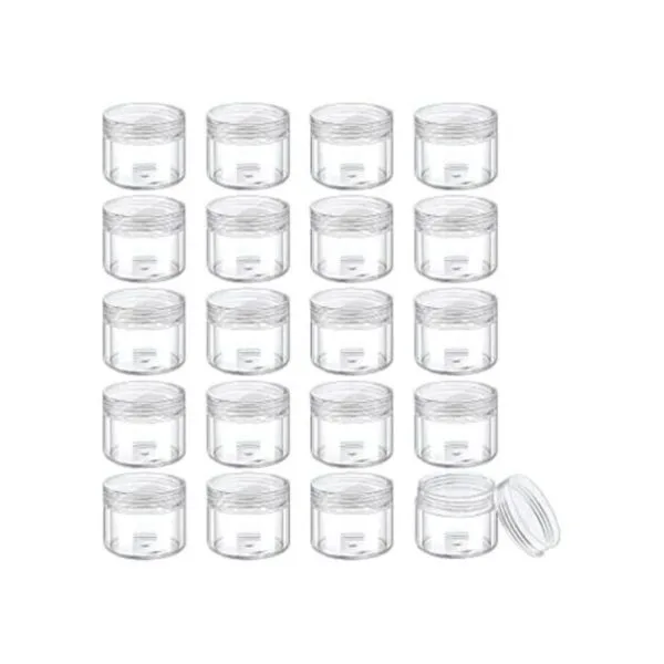 Juego de 20 tarros redondos de plástico con tapa para_1