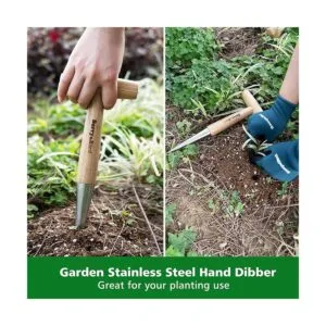 BerryBird Dibbler de mano de acero inoxidable con mango_3