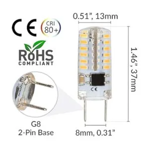 Simba Lighting G8 Bombilla LED regulable 5 unidades 15