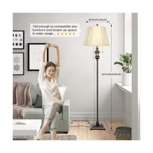 TOBUSA Lámpara de pie tradicional lámpara de pie clásica_2