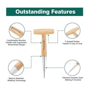 BerryBird Dibbler de mano de acero inoxidable con mango_4