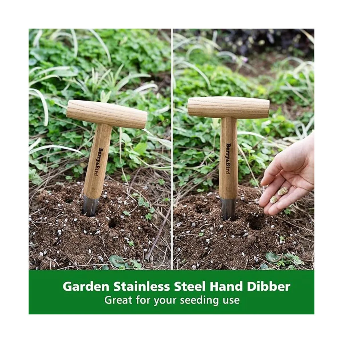 BerryBird Dibbler de mano de acero inoxidable con mango_2