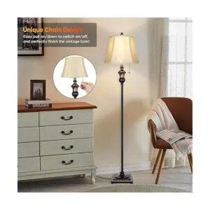 TOBUSA Lámpara de pie tradicional lámpara de pie clásica_3
