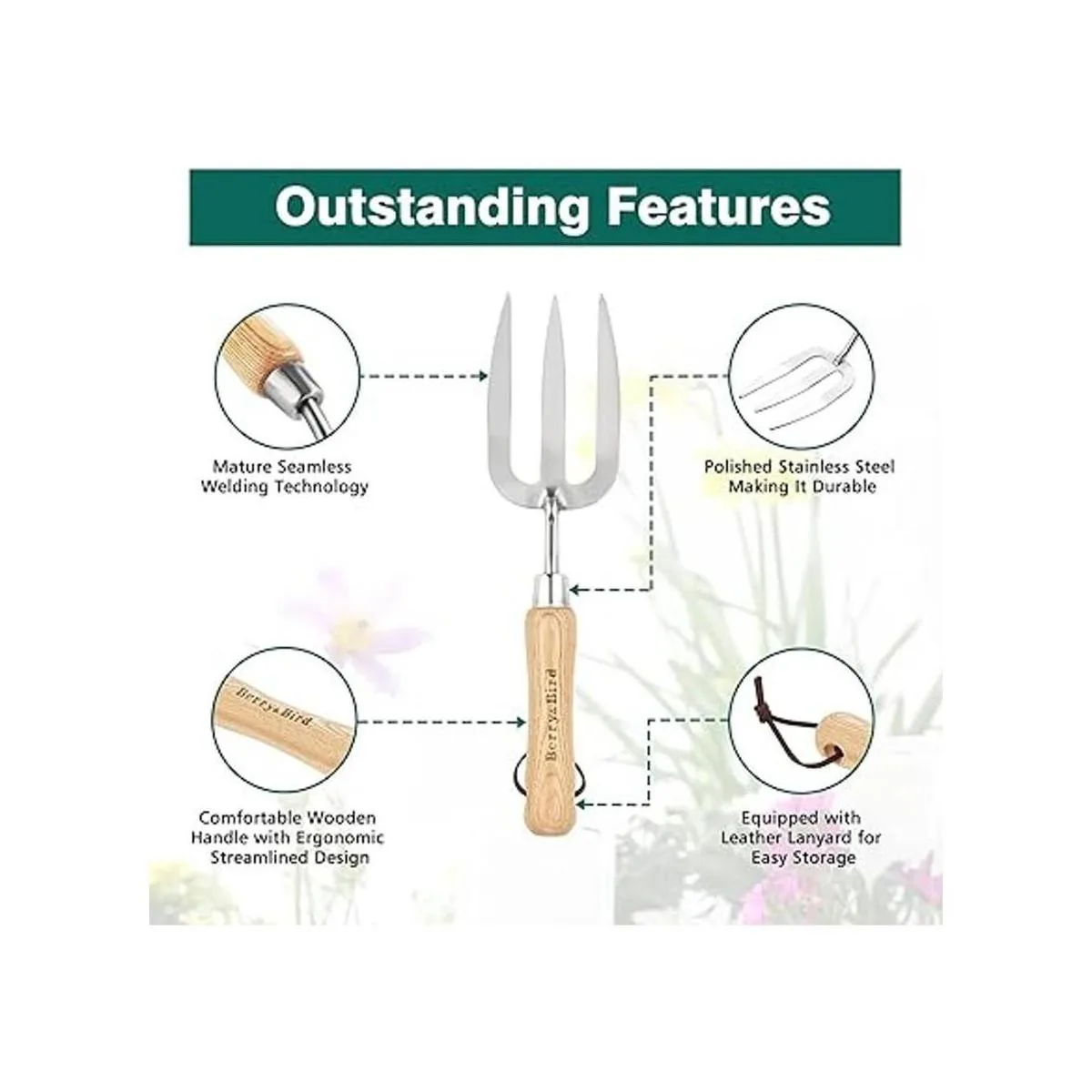 BerryBird Tenedor de mano de jardinería tenedor de mano_4