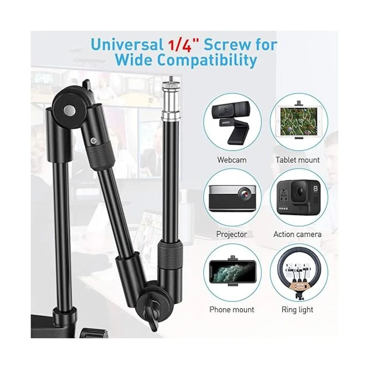 Soporte para cámara web con soporte para teléfono KDD_2