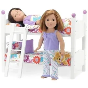 Emily Rose Cama de juego de muñecas de madera para