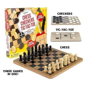 Regal Games Tablero de madera reversible para ajedrez_3
