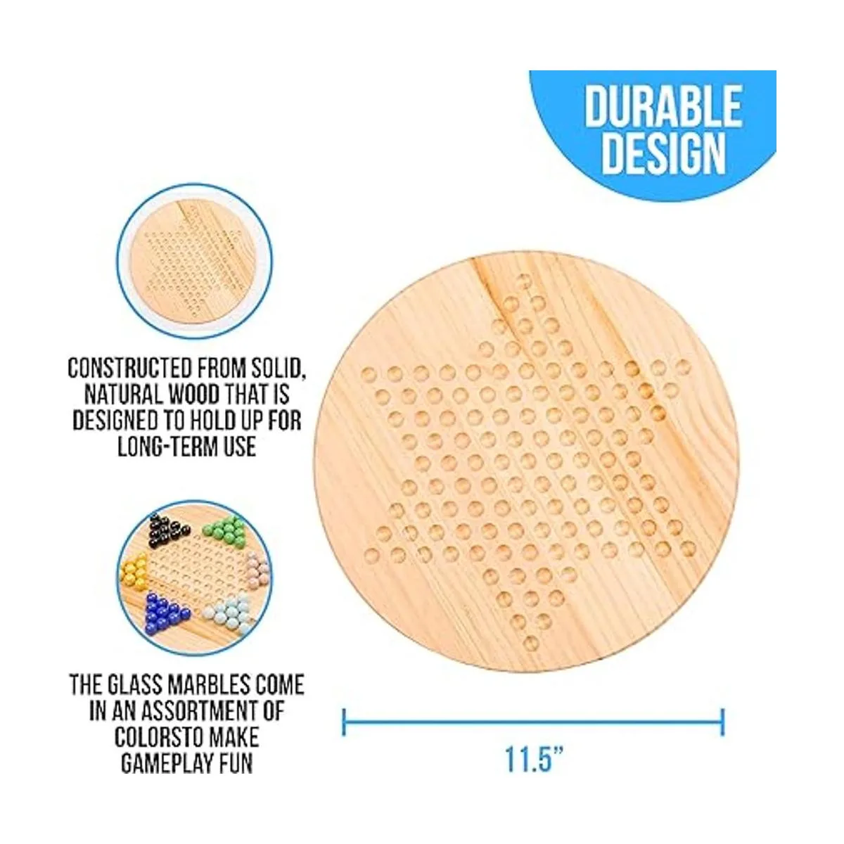 Regal Games Damas chinas tablero de juego de madera_4