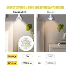 Mikewin Paquete de 10 bombillas LED MR16 5 W 12 V base_3