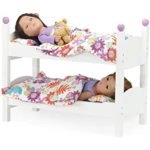 Emily Rose Cama de juego de muñecas de madera para