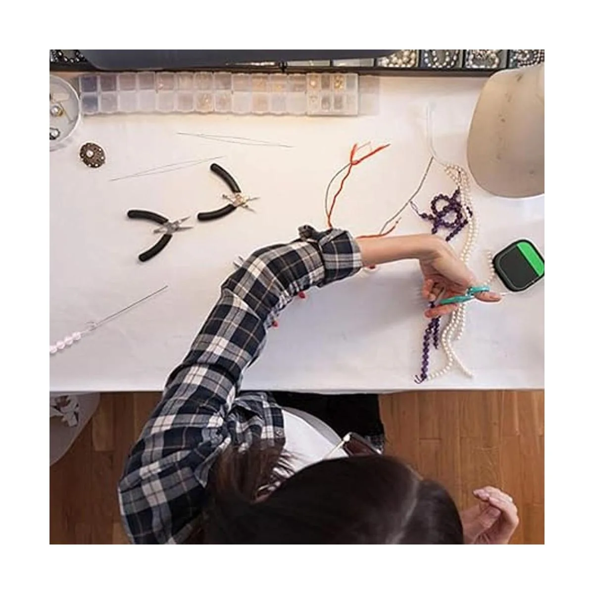 12 agujas de cuentas de semillas agujas de bordado ojo