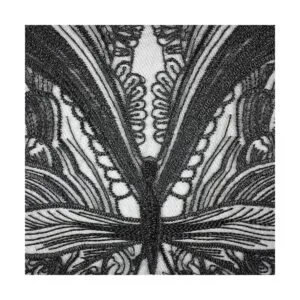 Negro Mariposa Tela Paste Parches Encaje Cuello Bordado_4