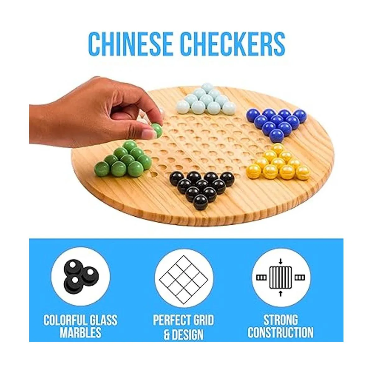 Regal Games Damas chinas tablero de juego de madera_2