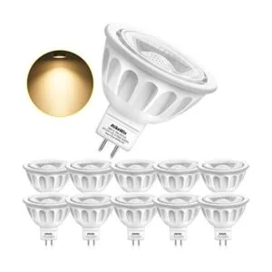 Mikewin Paquete de 10 bombillas LED MR16 5 W 12 V base_1