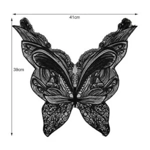 Negro Mariposa Tela Paste Parches Encaje Cuello Bordado_2
