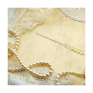 12 agujas de cuentas de semillas agujas de bordado ojo