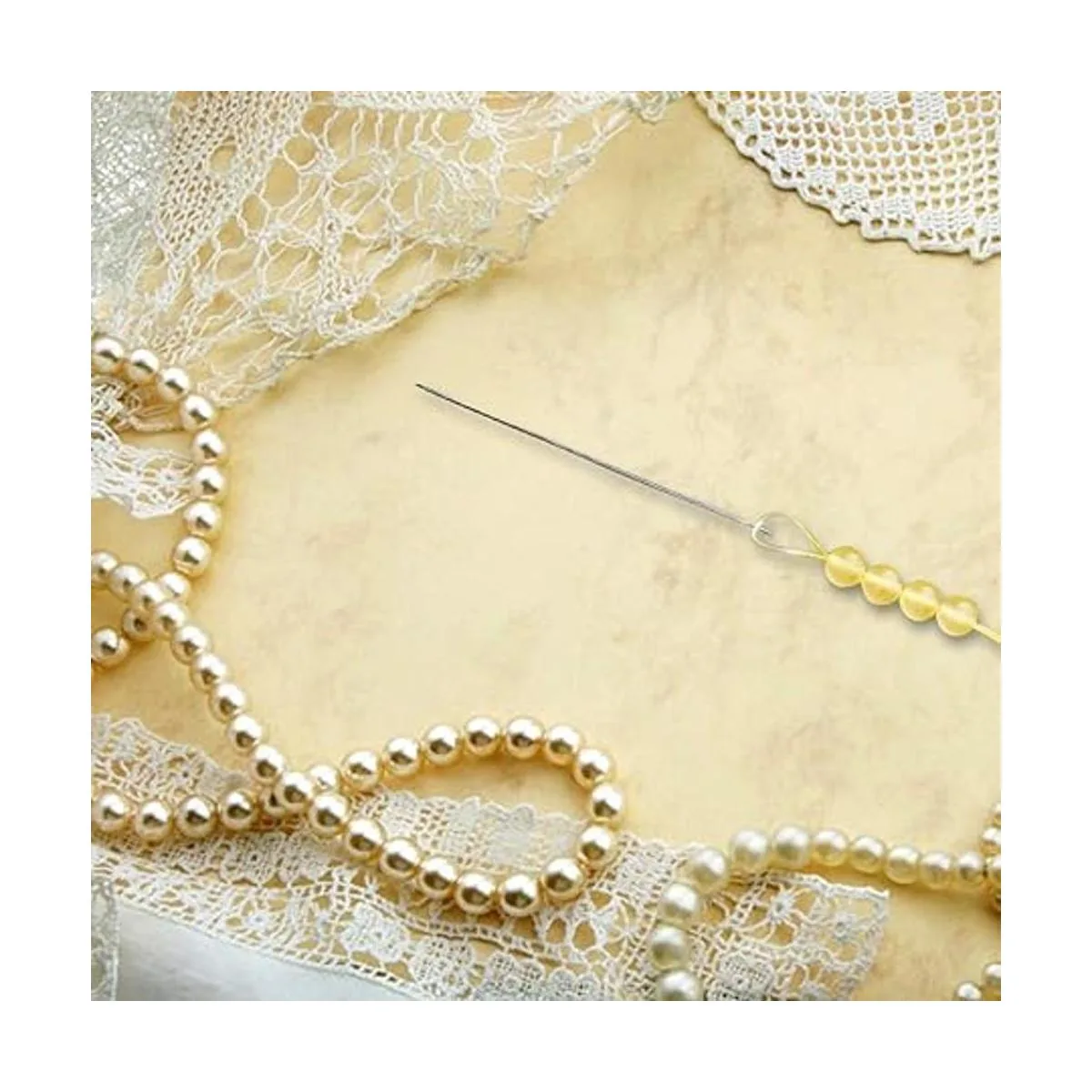 12 agujas de cuentas de semillas agujas de bordado ojo