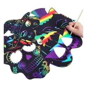Max Fun 36 máscaras de Halloween para arañazos arco iris_3