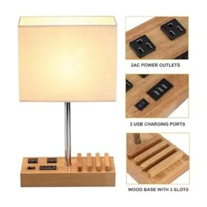 Dreamholder Lámpara de escritorio con 3 puertos de carga_3