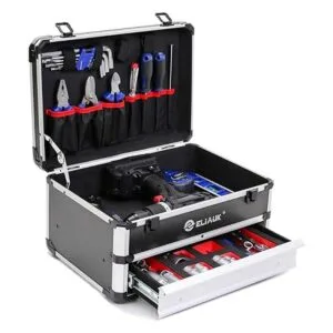 ELIAUK Caja de herramientas portátil de aluminio con