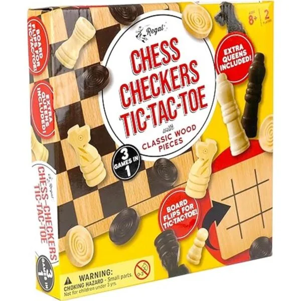 Regal Games Tablero de madera reversible para ajedrez_4
