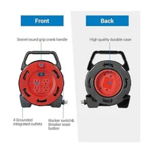 DEWENWILS Carrete de cable de extensión con cable de