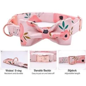 Elegante collar para perro con moño cómodo moño para