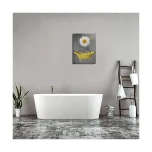 Arte de pared de baño lienzo de margaritas ilustraciones_2